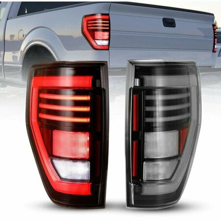 WINJET Led Sequential Tail Light - Black/Clear CTWJ-0706-BC-SQ